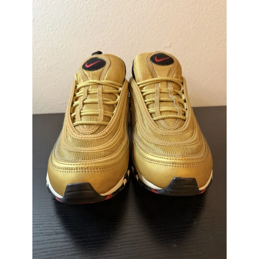 Men's Nike Air Max 97 OG Metallic Gold Golden Bullet Shoes Size 12 (DM0028-700)